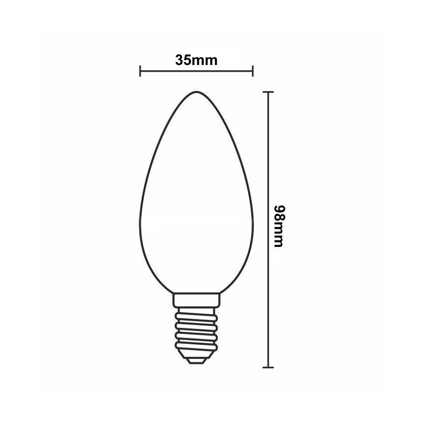 LED Stmívatelná žárovka FILAMENT VINTAGE C35 E14/6W/230V 2000K